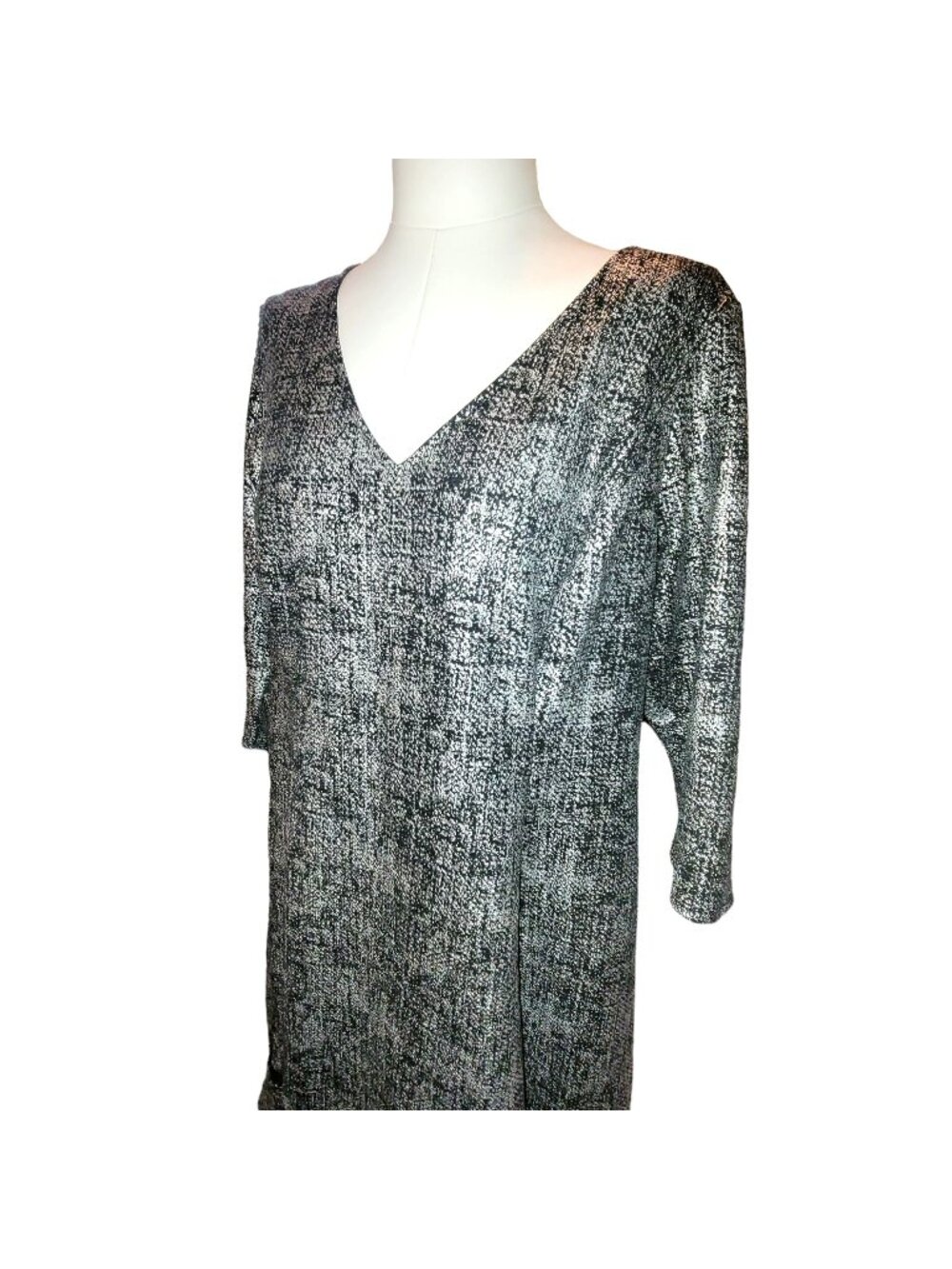 Lane Bryant Dress Black and Silver White Fleck A-Line Womans Plus 18/20 JJ3253